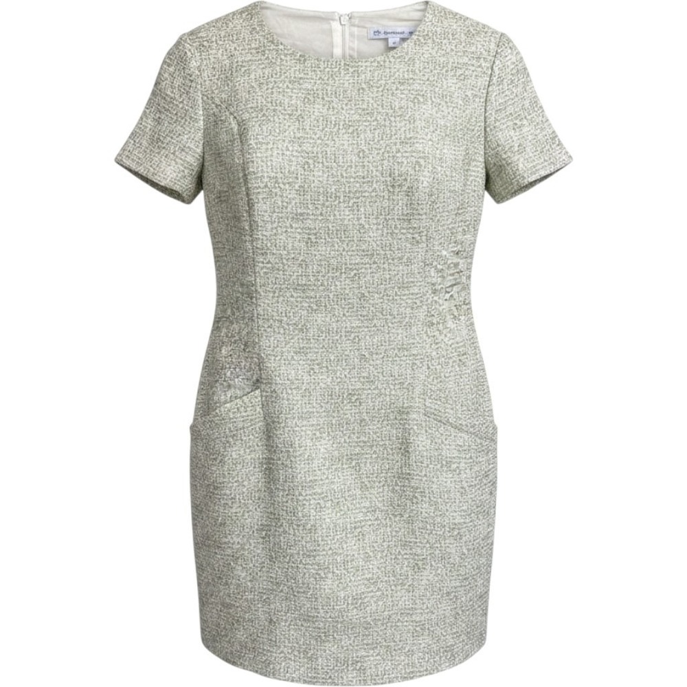 Southern Tide Womens Dress‎ Size 2 Green White Paisley Tweed Short Sleeve NEW